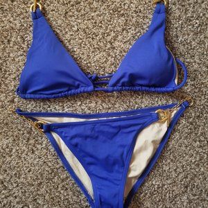 Victoria's Secret Royal Blue/Gold Chain Bikini